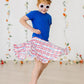 SALE Patriotic Plaid Ruffle Twirl Skort