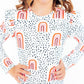 Peach Rainbow L/S Ruffle Tee