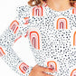 Peach Rainbow L/S Ruffle Tee