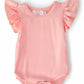 Peach S/S Flutter Bodysuit