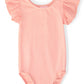 Peach S/S Flutter Sleeve Leotard
