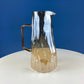 Iridescent Peach Bark Pattern Glass Pitcher Vase. Hand Blown 10" Water Ice Tea Juice or Lemonade Jug. Garden Party Lemonade Stand Tea Party.