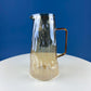 Iridescent Peach Bark Pattern Glass Pitcher Vase. Hand Blown 10" Water Ice Tea Juice or Lemonade Jug. Garden Party Lemonade Stand Tea Party.