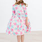 SALE Petal Perfection 3/4 Sleeve Pocket Twirl Dress