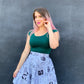 Retro Boat Neck Top in Hunter Green - Plus Sizes only
