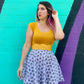Retro Boat Neck Top in Mustard