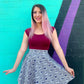 Retro Boat Neck Top in Burgundy