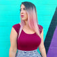 Retro Boat Neck Top in Burgundy