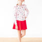 Pink Christmas L/S Ruffle Tee