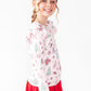 Pink Christmas L/S Ruffle Tee