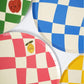 Little Chef Checkered Party Plates (9 Inch, 12 Count) | Kids Cooking Birthday Party Supplies | Colorful Checkerboard Paper Plates