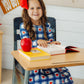 Plaid Apples L/S Pocket Twirl Dress