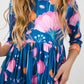 Poppies 3/4 Sleeve Pocket Twirl Dress