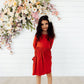 Pumpkin Spice 3/4 Sleeve Pocket Twirl Dress