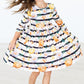 Pumpkins & Peonies 3/4 Sleeve Pocket Twirl Dress