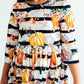 Pumpkins & Peonies 3/4 Sleeve Pocket Twirl Dress