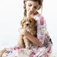 Puppy Party 3/4 Sleeve Pocket Twirl Dress