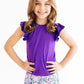Purple S/S Ruffle Tee