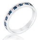 Avera Clear and Blue Alternating Crystal Eternity Ring