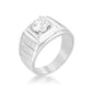 Avera Iron Man Cubic Zirconia Ring in Sterling Silver Finish