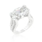 Avera Oval Triplet Cubic Zirconia Ring in Sterling Silver