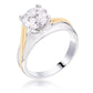 Avera Two-Tone Finish Solitaire Engagement Ring Size 5 Silver