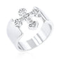 Avera Sterling Silver Cross Band Ring - Elegant Minimalist Jewelry