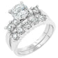 Avera Timeless Elegance Classic Wedding Set in Sterling Silver