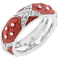 Avera Marbled Enamel Ring in Crimson Red Size 5