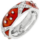 Avera Marbled Enamel Ring in Crimson Red Size 5