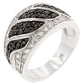 Avera Elegant Contemporary Swirl Ring In Polished Black