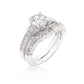 Avera Art Deco Round Cut Bridal Set in Radiant Silver