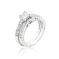 Avera Princess Cut Filigree Bridal Ring Set in Sterling Silver