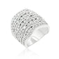 Avera Cubic Zirconia Pave Abstract Ring in Sterling Silver