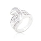 Avera Jewelry Channel Set Overlap Ring in Sterling Silver