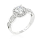Avera Round Cut Halo Engagement Ring in Sterling Silver