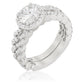 Avera Zig Zag Wedding Set With Silver Tone Finish