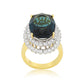 Avera Two-Tone Double Halo Cocktail Ring in Multi-Metal Finish