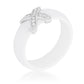 Avera Modern Classic X Ring in Polished White Gold Finish