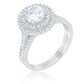 Avera Pave Round Wedding Ring Set In Sterling Silver