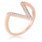 Avera Michelle 0.2ct Cubic Zirconia Delicate V-Shape Ring
