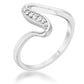 Avera Sheryl 0.07ct CZ 14k Gold Simple Wave Ring