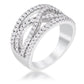 Avera .4Ct Plated Classic Twist Wide Cz Ring