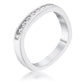 Avera .9Ct Channel Set Princess Cut Plated Square Shaped Stackable Band