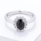 Avera Petite Oval Ring With Black Cubic Zirconia