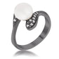 Avera Hematite Pearl Interlocked Double Teardrop Ring