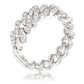 Avera Cz Round Cut Flexible Chain Ring In Pink