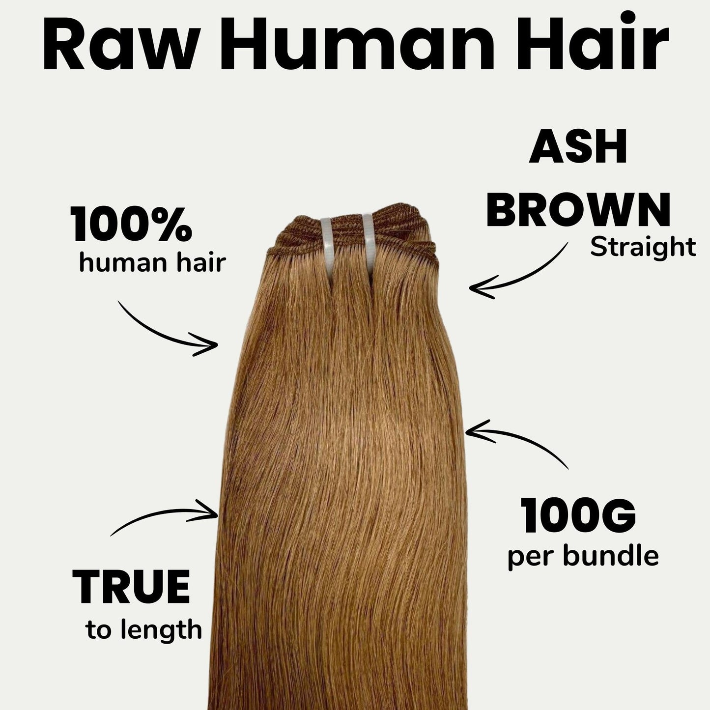 Raw Ash Brown Straight 100% Human Hair Bundles