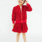Red Velvet Sequin Twirl Skort