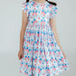 Red, White & Bows Flutter Sleeve Twirl Dress